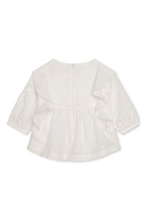 Blusa con ruches in cotone bianco CHLOE' KIDS | C05446117